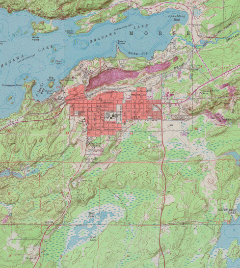 Gmap4-BoundaryWaters-Ely Boundary Waters Area Showing Ely, Minnesota
